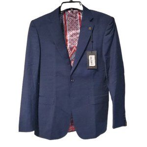 NWT Ted Baker Men's Wasdebj Debonair Check Suit Jacket Coat Blue 38R $725 BB444